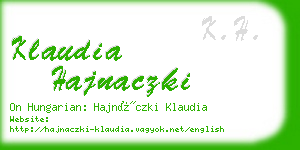 klaudia hajnaczki business card